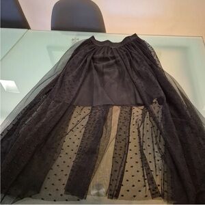 Pinko Black Midi Length Tulle Skirt